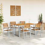 vidaXL Ensemble de salle à manger de jardin 7 pièces en bois d'acacia et métal
