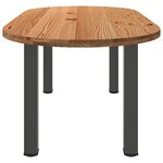 vidaXL Table à manger marron clair bois de chêne massif ovale