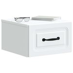 vidaXL Cabinet de chevet mural avec tiroir Blanc 34 5 x 33 x 20 cm