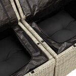 vidaXL Canapé de jardin et coussins 3 places gris clair résine tressée