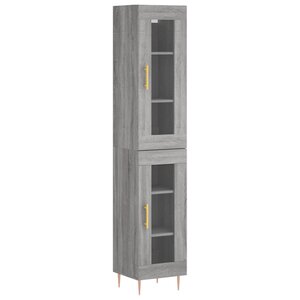 vidaXL Buffet haut Sonoma gris 34 5x34x180 cm Bois d'ingénierie