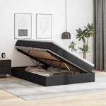 vidaXL Lit avec rangement et matelas avec matelas Noir 140 x 190 cm