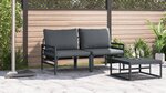 vidaXL Mobilier de jardin avec coussin 2 Pièces Anthracite Acier