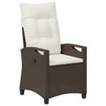 vidaXL Chaise de jardin 2 Pièces Marron et Crème 56 x 60 x 112 cm