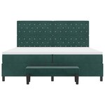 vidaXL Lit à ressorts avec matelas Vert foncé 200 x 200 cm Velours