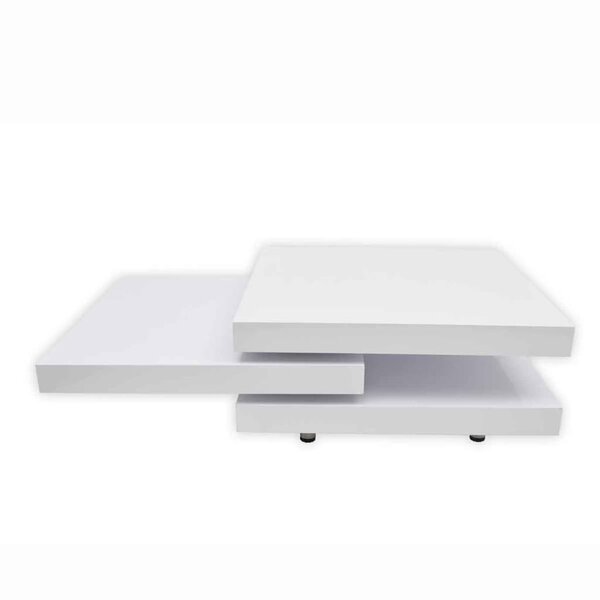 vidaXL Table basse 3 étagères blanc brillant