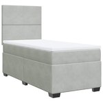 vidaXL Sommier à lattes de lit et matelas Gris clair 80x200 cm Velours