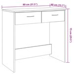vidaXL Bureau style vieux bois 80x40x75 cm bois d'ingénierie