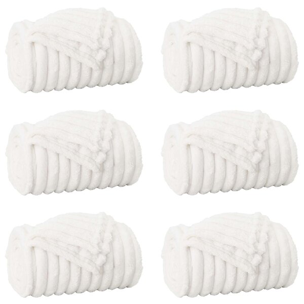 vidaXL Couvertures à jeter 6 Pièces Blanc 240 x 220 cm Toison