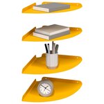 vidaXL Étagère Flottante d'Angle 4 pc Jaune moutarde 30 x 30 x 2 cm