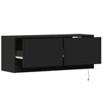 vidaXL Meuble TV mural avec lumières LED noir 100x31x35 cm