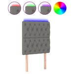 vidaXL Tête de lit à LED Gris foncé 80x7x118/128 cm Tissu