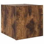 vidaXL Meuble TV mural avec lumières LED chêne fumé 30 5x35x30 cm