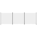 vidaXL Cloison de séparation 3 panneaux Blanc 525x180 cm Tissu