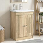 vidaXL Armoire sous évier de salle de bain Chêne Sonoma