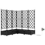 vidaXL Cache-pot de jardin 5 Pièces Noir Acier