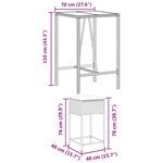 vidaXL Ensemble de bar de jardin 5 Pièces avec coussins gris poly rotin