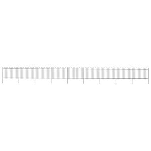 vidaXL Clôture de jardin avec dessus en cerceau Acier 15 3x1 2 m Noir