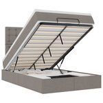 vidaXL Cadre de lit ottoman avec matelas taupe 120x200 cm tissu