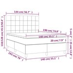 vidaXL Sommier à lattes de lit et matelas et LED Taupe 140x190cm Tissu