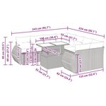 vidaXL Salon de jardin avec coussins 9 Pièces noir résine tressée acacia