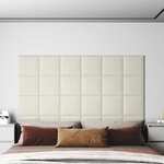 vidaXL Tête de lit murale 12 Pièces Crème Velours