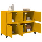 vidaXL Buffet jaune moutarde 100 5x39x72 cm acier