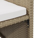 vidaXL Chaises de jardin avec tabourets lot de 2 Résine tressée Beige