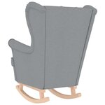 vidaXL Chaise à bascule gris clair 74x90x102 cm tissu
