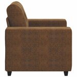 vidaXL Fauteuil avec coussin Marron Faux cuir & Bois