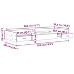 vidaXL Cadre de lit Chêne Sonoma 98 5 x 200 cm Bois d'ingénierie
