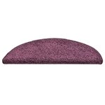 vidaXL Tapis d'escalier 15 pièces 56 x 17 x 3 cm Violet foncé Demi-rond