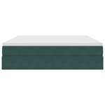 vidaXL Lit avec rangement et matelas Vert foncé 160 x 200 cm Velours