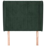 vidaXL Tête de lit avec oreilles Vert foncé 93x23x118/128 cm Velours