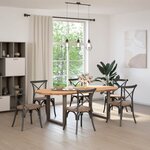 vidaXL Table à manger 220x100x74 cm bois de chêne massif ovale