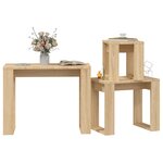 vidaXL Tables gigognes 3 Pièces Chêne sonoma Bois d'ingénierie