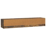 vidaXL Meuble TV 147 x 34 5 x 27 cm Chêne fumé Bois d'ingénierie