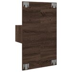 vidaXL Table de chevet murale avec lumières LED chêne marron
