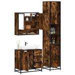 vidaXL Ensemble de meubles de salle de bain 3 Pièces Chêne fumé