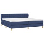 vidaXL Sommier à lattes de lit avec matelas Bleu 200x200 cm Tissu
