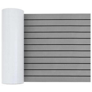 vidaXL Tapis de bateau Rayé Gris clair et noir 240 x 60 cm EVA