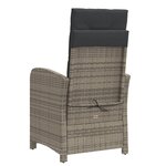 vidaXL Chaise inclinable de jardin avec coussins gris résine tressée