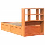vidaXL Cadre de lit sans matelas cire marron 100x200cm bois pin massif