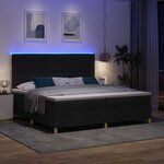 vidaXL Lit à ressort LED avec matelas Noir 200 x 200 cm tissu