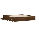vidaXL Cadre de lit avec tiroirs sans matelas chêne marron 200x200 cm