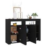 vidaXL Buffet avec lumières LED noir 115 5x30x75 cm