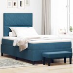 vidaXL Lit à ressorts avec tête de lit Bleu foncé 190 x 120 cm Velours