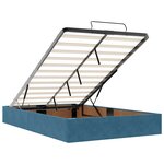 vidaXL Cadre de lit ottoman avec matelas bleu foncé 120x200 cm velours