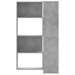 vidaXL Bibliothèque d'angle à 4 niveaux gris béton bois d'ingénierie