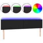 vidaXL Tête de lit à LED Noir 160x5x78/88 cm Similicuir